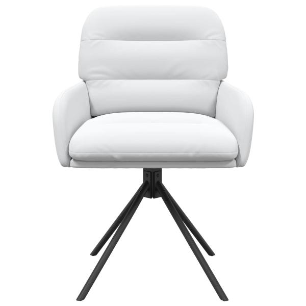 Drehstuhl Esszimmer 2 Stk. Kunstleder Weiß 59 x 59,5 x 90 cm
