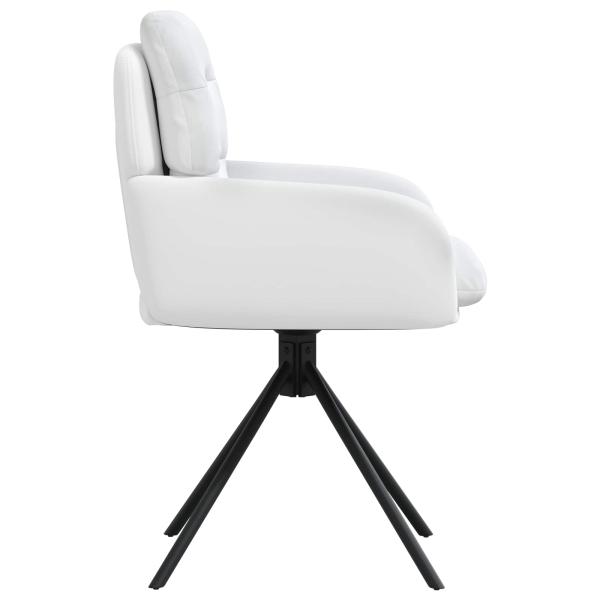 Drehstuhl Esszimmer 2 Stk. Kunstleder Weiß 59 x 59,5 x 90 cm
