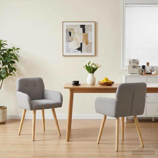 ARDEBO.de - Esszimmerstühle 2 Stk. Bouclé Hellgrau 59 x 57 x 85 cm
