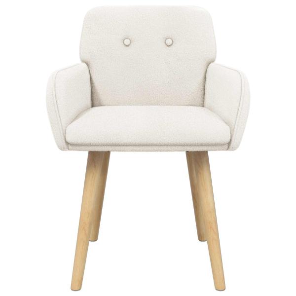Esszimmerstühle 2 Stk. Bouclé Creme 59 x 57 x 85 cm