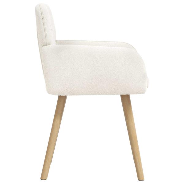 Esszimmerstühle 2 Stk. Bouclé Creme 59 x 57 x 85 cm
