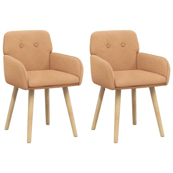 Esszimmerstühle 2 stk. Bouclé Beige 59 x 56,5 x 85 cm