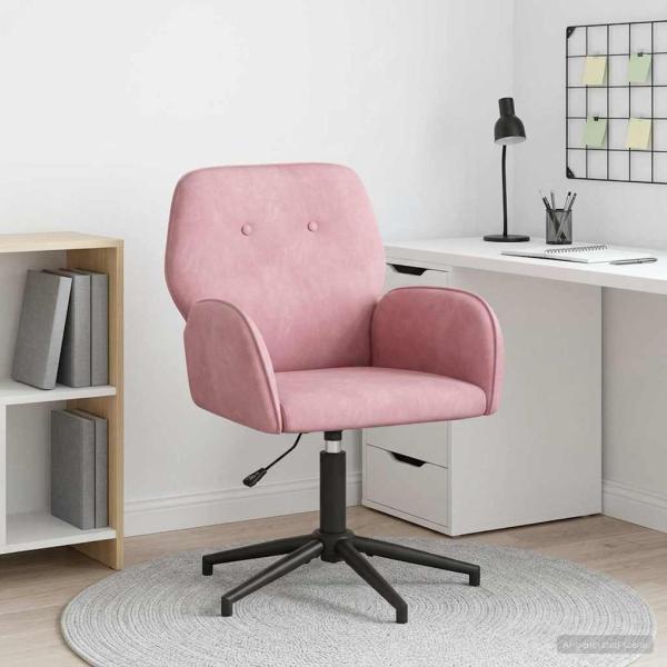 ARDEBO.de - Drehstuhl 54 x 55 x 90 cm Rosa Samt
