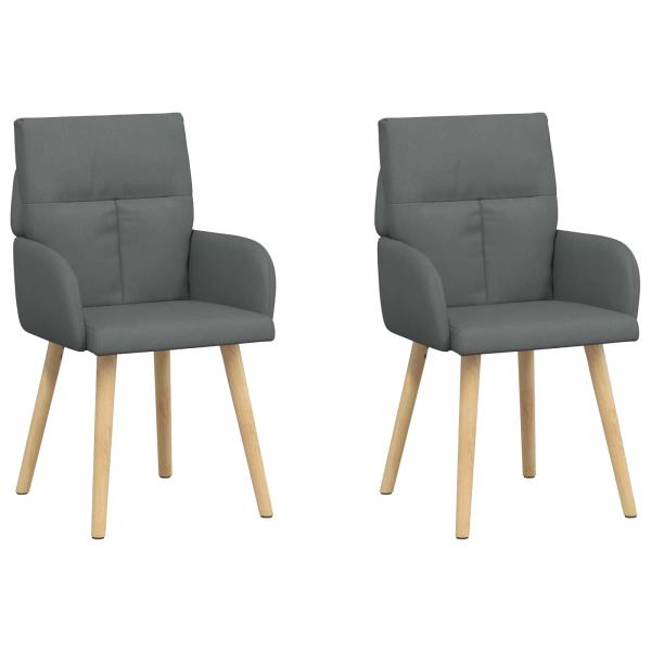 Esszimmerstühle 2 Stk. Stoff Dunkelgrau 60 x 56 x 96 cm