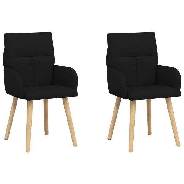 Esszimmerstühle 2 Stk. Stoff Schwarz 60 x 56 x 96 cm