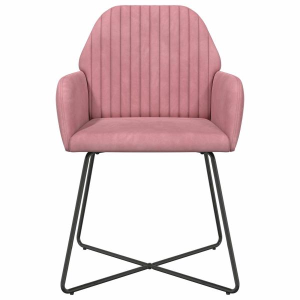 Esszimmerstühle 2 stk. Samt Rosa 55 x 50 x 84 cm