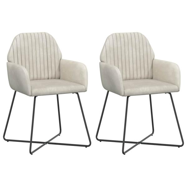 Esszimmerstühle 2 Stk. Samt Creme 55 x 50 x 84 cm