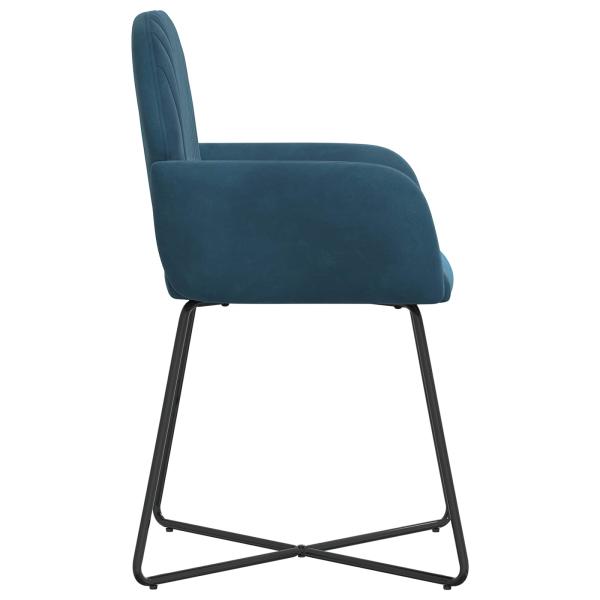 Esszimmerstühle 2 Stk. Samt Blau 55 x 50 x 84 cm