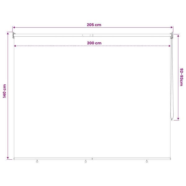 Außenrollo 90% UV-Block Blau-weiß gestreift 200 x 140 cm HDPE