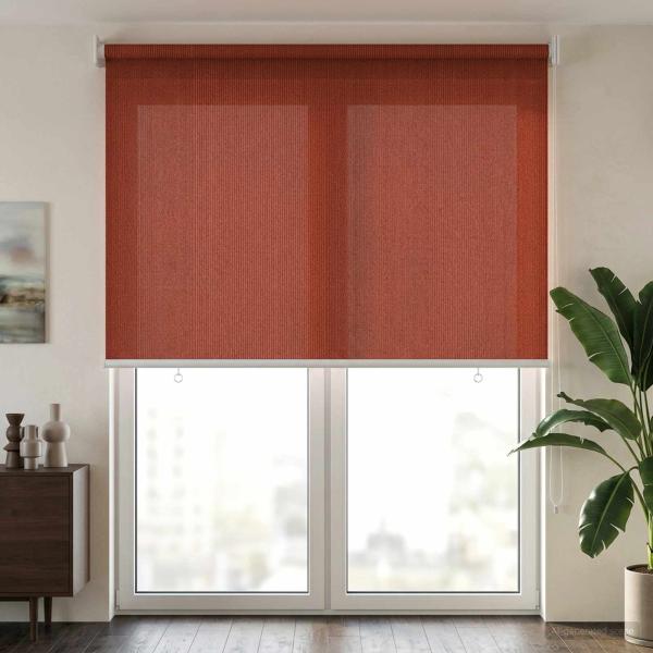 Außenrollo 90% UV-Block Terrakotta 120 x 230 cm HDPE