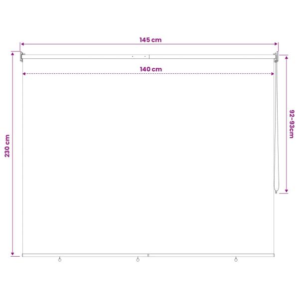 Außenrollo 90% UV-Block Terrakotta 140 x 230 cm HDPE