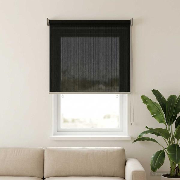 ARDEBO.de - Außenrollo 90% UV-Block Schwarz 80 x 140 cm HDPE