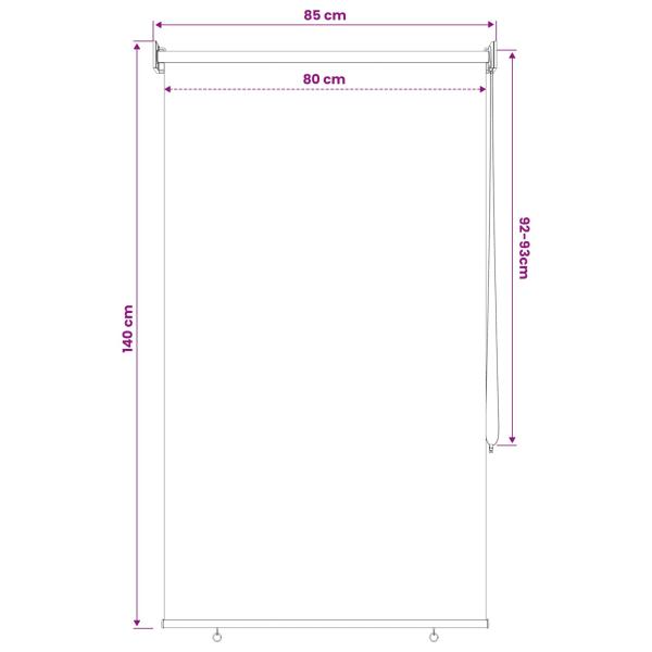 Außenrollo 90% UV-Block Schwarz 80 x 140 cm HDPE