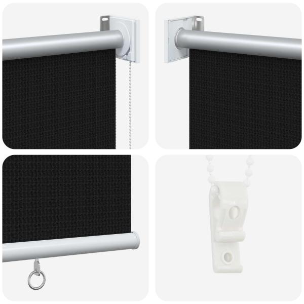 Außenrollo 90% UV-Block Schwarz 140 x 140 cm HDPE