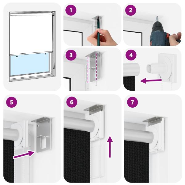 Außenrollo 90% UV-Block Schwarz 200 x 140 cm HDPE