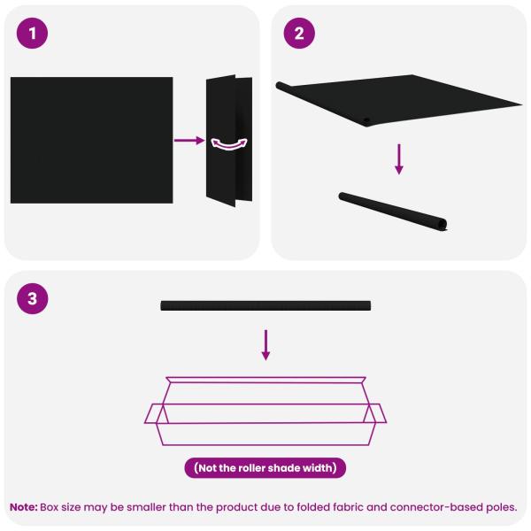 Außenrollo 90% UV-Block Schwarz 200 x 140 cm HDPE