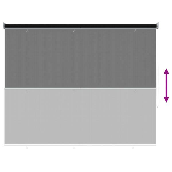 Außenrollo 90% UV-Block Schwarz 200 x 140 cm HDPE