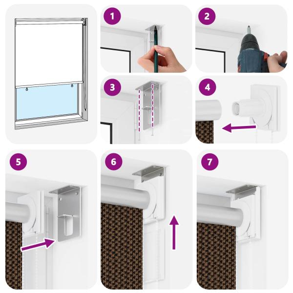 Außenrollo 90% UV-Block Braun 80 x 140 cm HDPE