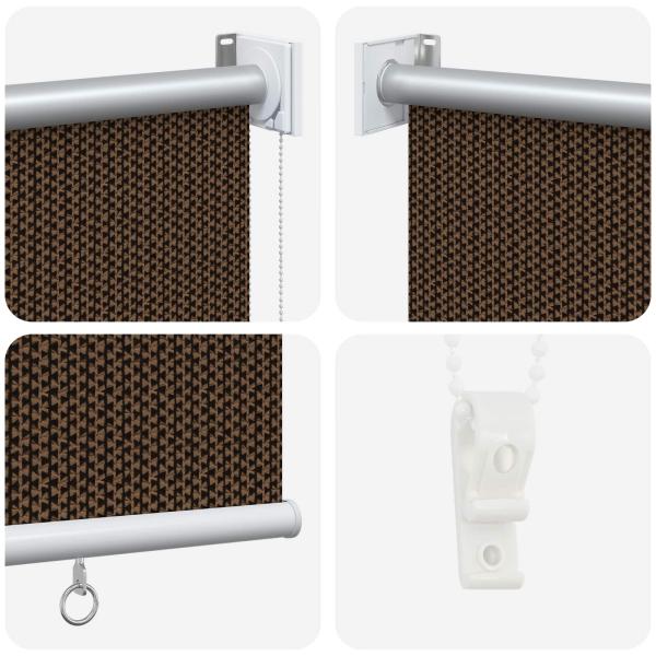 Außenrollo 90% UV-Block Braun 80 x 140 cm HDPE