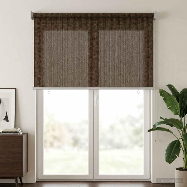 ARDEBO.de - Außenrollo 90% UV-Block Braun 120 x 230 cm HDPE