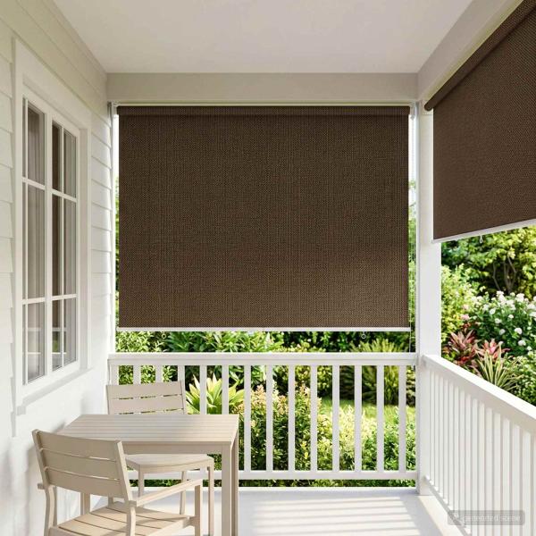 Außenrollo 90% UV-Block Braun 120 x 230 cm HDPE