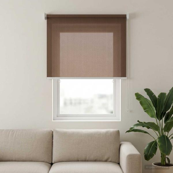 ARDEBO.de - Außenrollo 90% UV-Block Taupe 60 x 140 cm HDPE