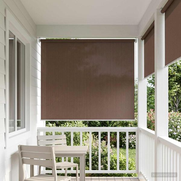 Außenrollo 90% UV-Block Taupe 240 x 140 cm HDPE