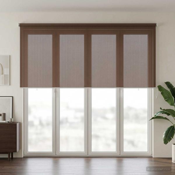 ARDEBO.de - Außenrollo 90% UV-Block Taupe 400 x 140 cm HDPE