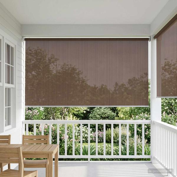ARDEBO.de - Außenrollo 90% UV-Block Taupe 140 x 230 cm HDPE