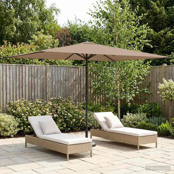 ARDEBO.de - Gartensonnenschirm 200 x 300 cm Polyester Rechteckig Taupe