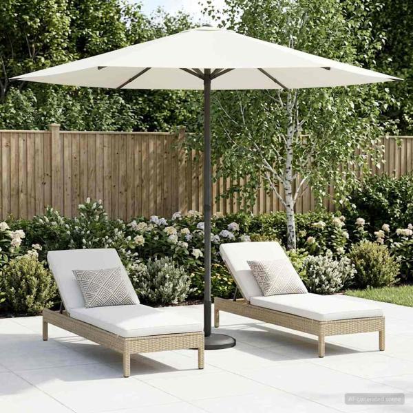 ARDEBO.de - Gartensonnenschirm 230 x 230 cm Polyester Rechtwinklig Creme