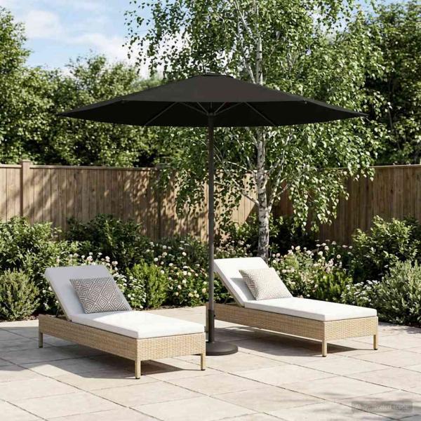 ARDEBO.de - Gartensonnenschirm Rechteckig 2,3 x 2,3 m Polyester Schwarz