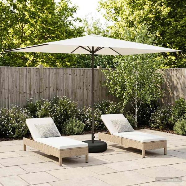 ARDEBO.de - Garten-Schirm mit Fuß Rechteckig 2 x 3 m Polyester Creme