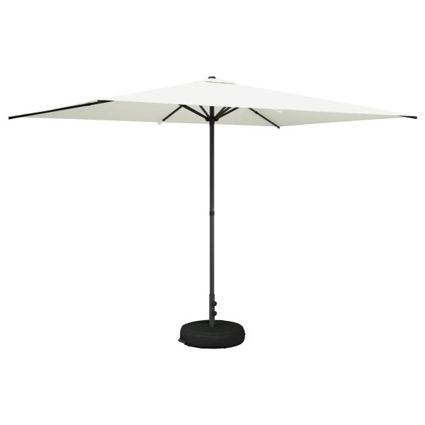 Garten-Schirm mit Fuß Rechteckig 2 x 3 m Polyester Creme