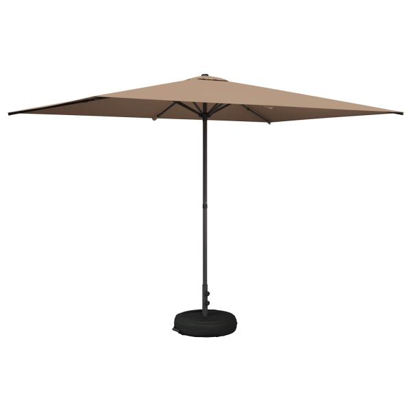 Garten-Schirm mit Fuß 200 x 300 cm Polyester Rechteckig Taupe