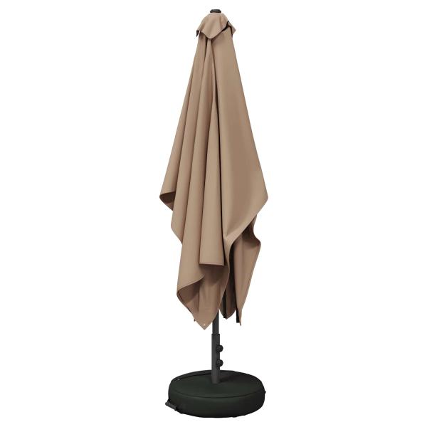 Garten-Schirm mit Fuß 200 x 300 cm Polyester Rechteckig Taupe