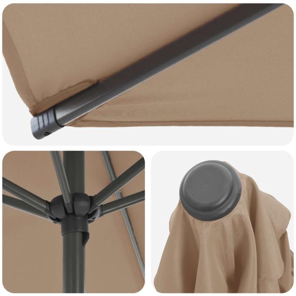 Garten-Schirm mit Fuß 200 x 300 cm Polyester Rechteckig Taupe