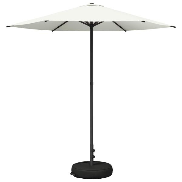 Garten-Schirm mit Fuß 230 x 230 cm Polyester Rechtwinklig Creme