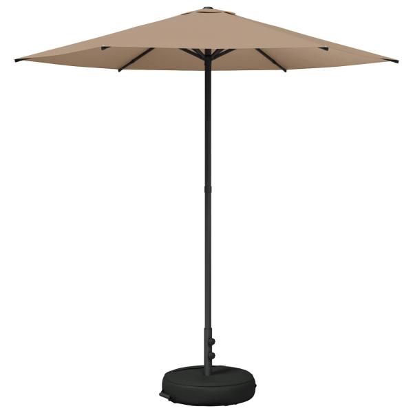 Garten-Schirm mit Fuß 230 x 230 cm Polyester Rechteckig Taupe