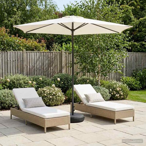 ARDEBO.de - Garten-Schirm mit Fuß 270 x 270 cm Polyester Rechtwinklig Creme