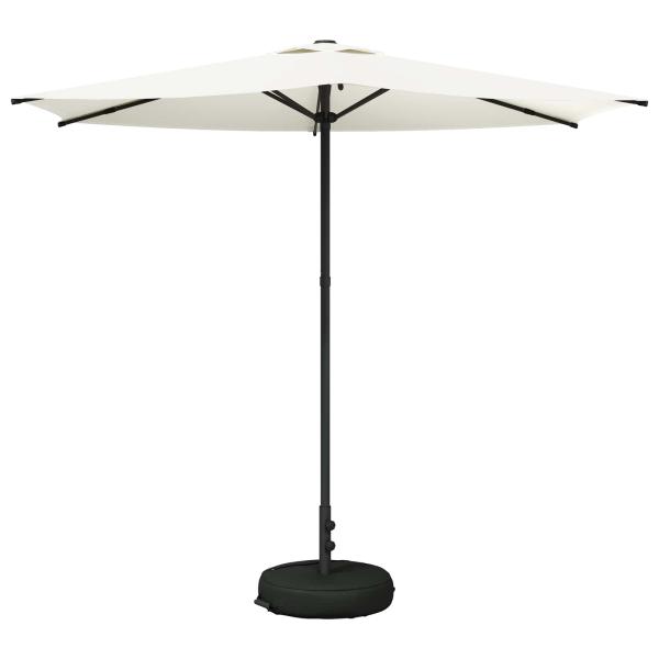 Garten-Schirm mit Fuß 270 x 270 cm Polyester Rechtwinklig Creme