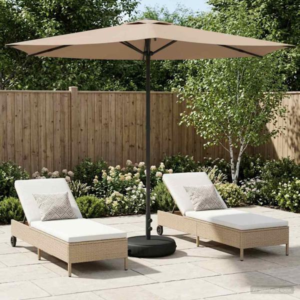 ARDEBO.de - Garten-Schirm mit Fuß 270 x 270 cm Polyester Rechteckig Taupe