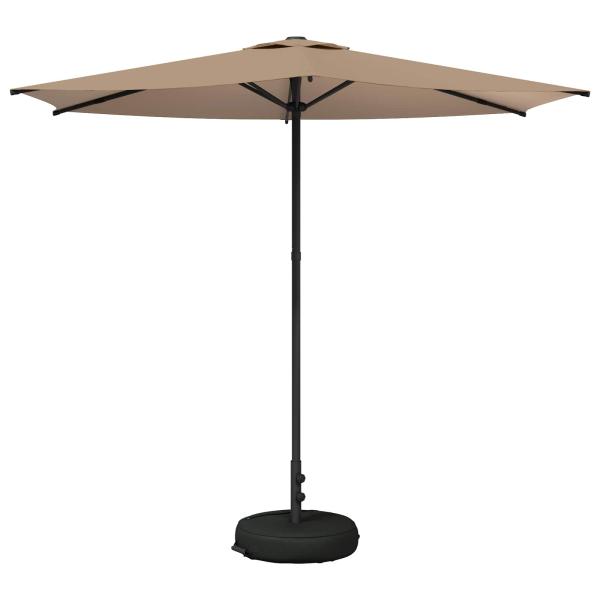 Garten-Schirm mit Fuß 270 x 270 cm Polyester Rechteckig Taupe