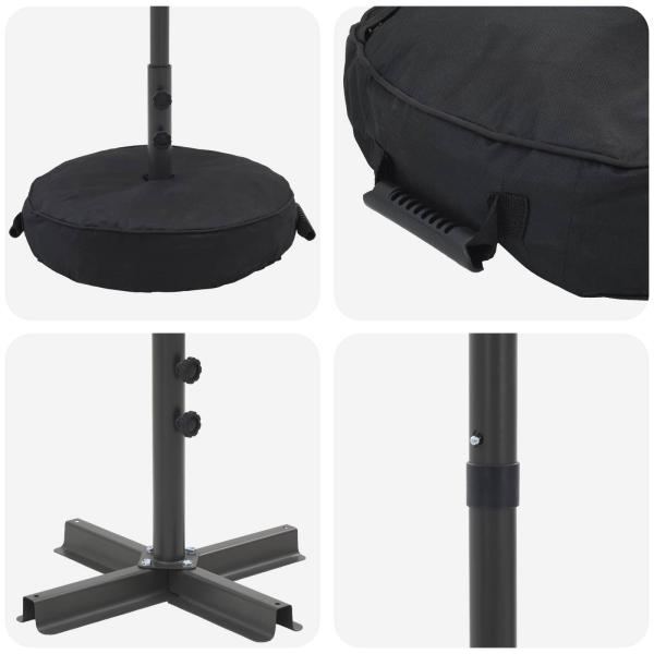 Garten-Schirm mit Fuß 270 x 270 cm Polyester Rechtwinklig