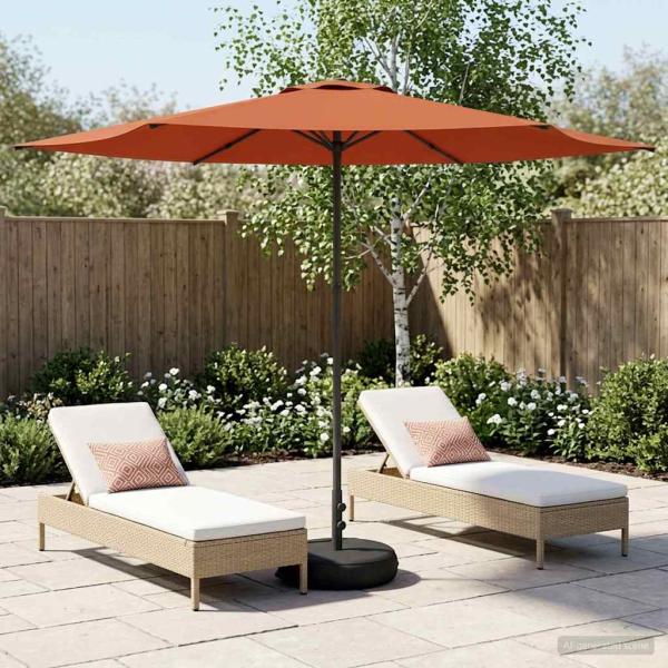 ARDEBO.de - Garten-Schirm mit Fuß 300 x 300 cm Polyester Rechtwinklig