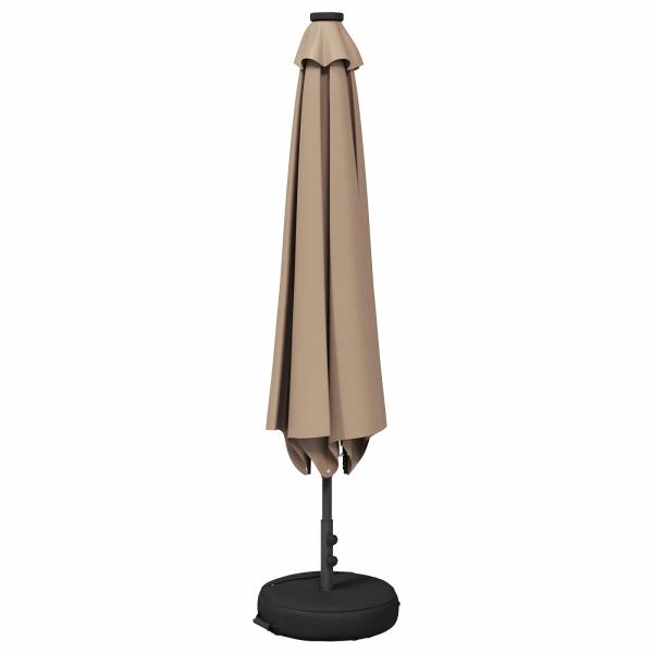 Gartenparasol mit LED-Lichtern und Sockel 200 x 300 cm