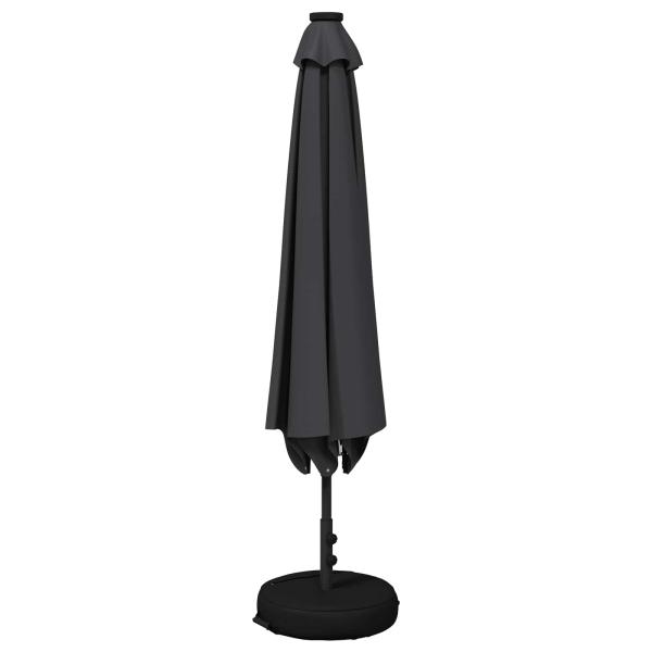 Gartenparasol mit LED-Lichtern und Sockel 200 x 300 cm
