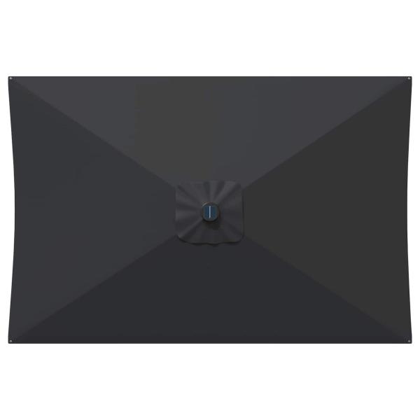 Gartenparasol mit LED-Lichtern und Sockel 200 x 300 cm