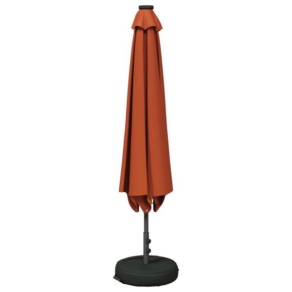 Gartenparasol mit LED-Lichtern und Sockel 200 x 300 cm