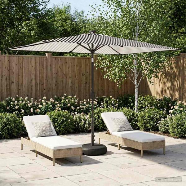 ARDEBO.de - Gartenparasol mit LED-Lichtern und Sockel 200 x 300 cm